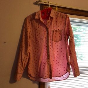 GAP striped fitted boyfriend button down